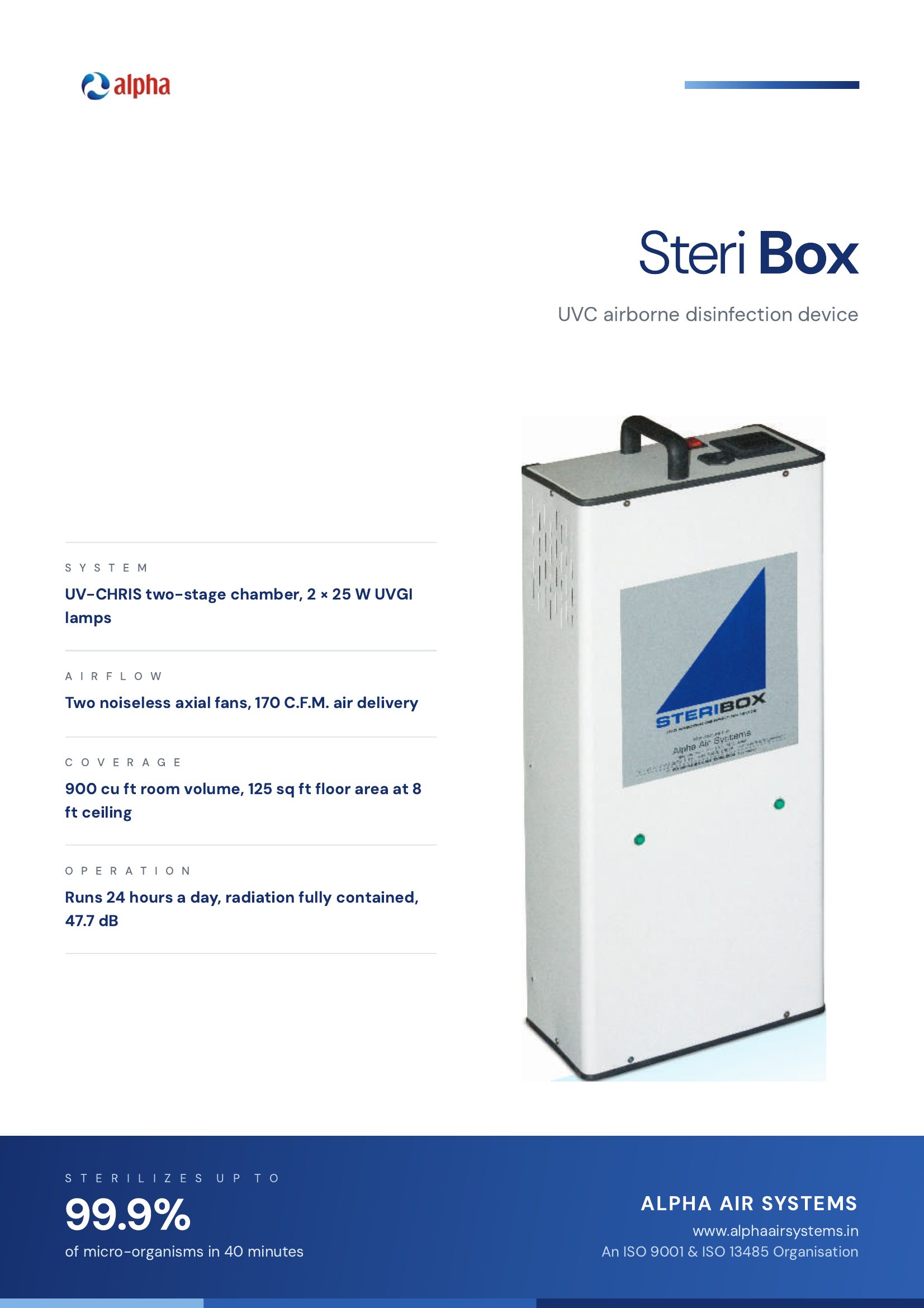 Steribox AAS-SB-25 brochure, page 1