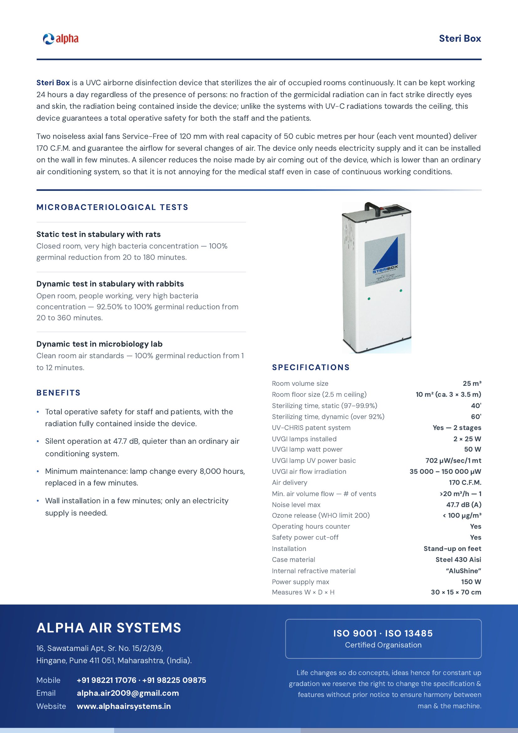 Steribox AAS-SB-25 brochure, page 2